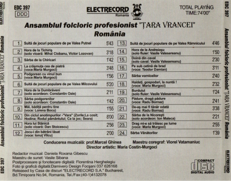 Ansamblul Folcloric Profesionist Tara Vrancei (CD) [1]