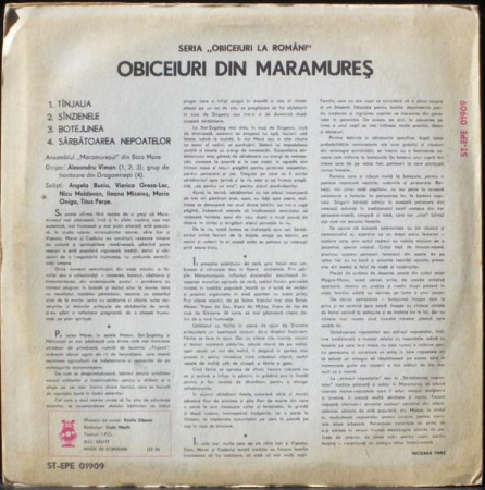 Ansamblul "Maramureșul" din Baia Mare - Obiceiuri Din Maramureș, (Disc Vinil) [1]