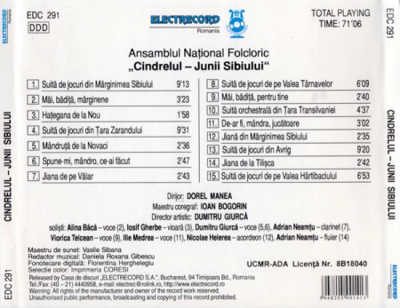 Ansamblul National Folcloric Cindrelul - Junii Sibiului - Cindrelul - Junii Sibiului, (CD) [1]