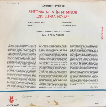 Antonín Dvořák - Simfonia Nr. 9 În Mi Minor "Din Lumea Nouă" (Disc Vinil) [1]