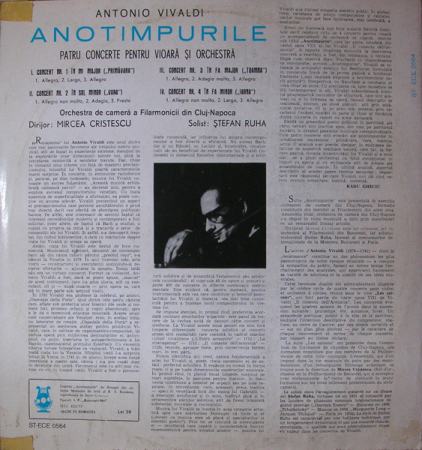 Antonio Vivaldi - Anotimpurile, (Disc Vinil) [1]