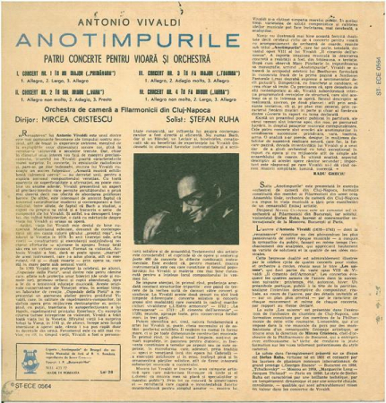 Antonio Vivaldi - Anotimpurile, (Disc Vinil) [1]