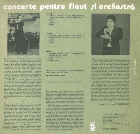 Antonio Vivaldi - Concerte Pentru Flaut Și Orchestră, (Disc Vinil) [1]