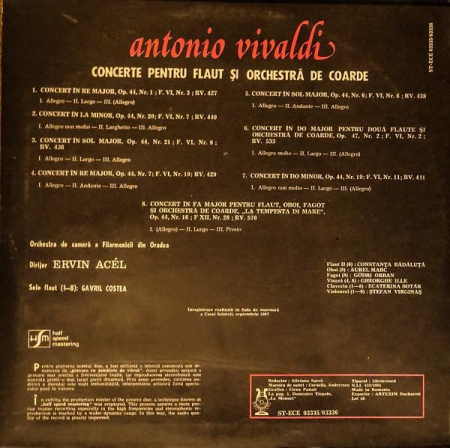 Antonio Vivaldi - Concertos For Flute And Strings, (Disc Vinil) [1]