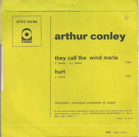 Arthur Conley - They Call The Wind Maria / Hurt, (Disc Vinil) [1]
