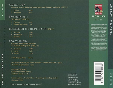 Arvo Pärt - Tabula Rasa, (CD) [1]