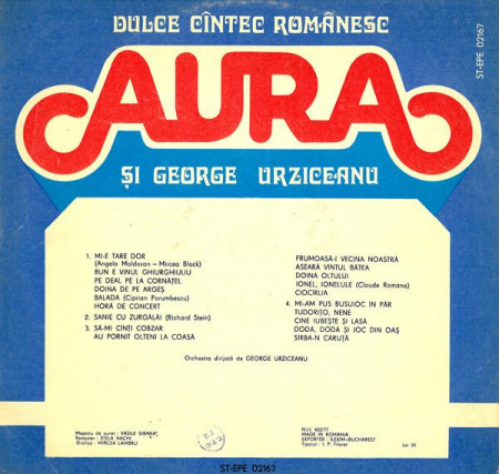 Aura Urziceanu - Dulce Cîntec Românesc, (Disc Vinil) [1]