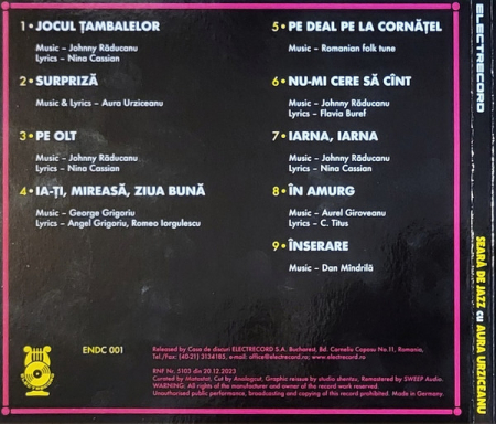 Aura Urziceanu - Seară De Jazz Cu Aura , (CD) [1]