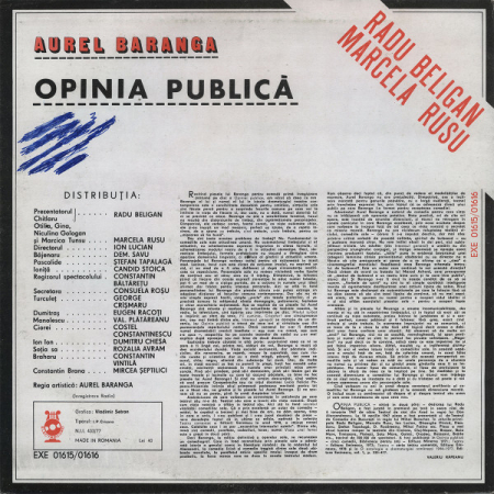 Aurel Baranga - Opinia Publică, (Disc Vinil) [1]