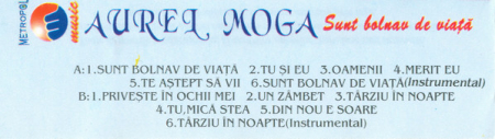 Aurel Moga - Sunt Bolnav De Viață, (Casetă Audio) [1]