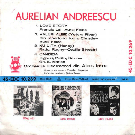 Aurelian Andreescu - Love Story ∗ Nu Uita ∗ Valuri Albe × Candida, (Disc Vinil) [1]