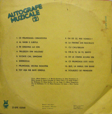 Autografe Muzicale (2), (Disc Vinil) [1]