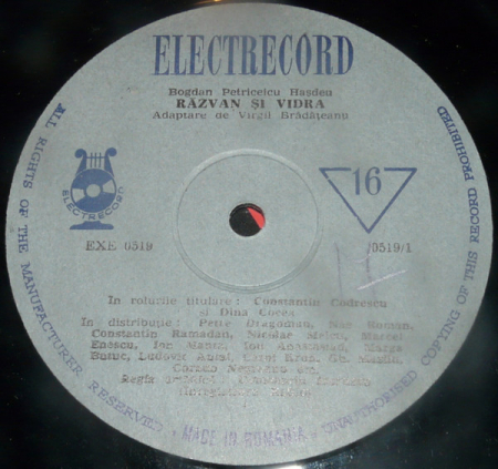 B. P. Hașdeu - Răzvan Și Vidra, (Disc Vinil) [1]