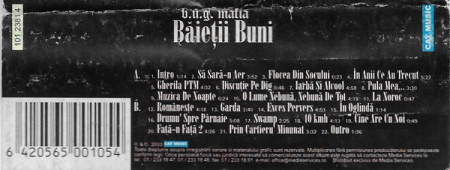 B.U.G. Mafia - Băieții Buni , (Casetă Audio) [1]