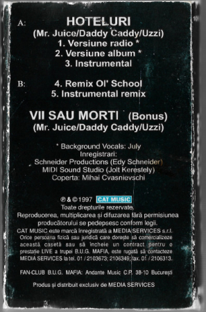 B.U.G. Mafia – Hoteluri , (Casetă Audio) [1]