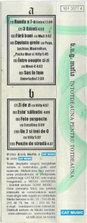 B.U.G. Mafia - Întotdeauna Pentru Totdeauna , (Casetă Audio) [1]