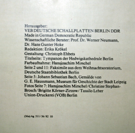 Bach* - Arleen Augér*, Annelies Burmeister, Peter Schreier, Theo Adam, Dresdner Kreuzchor, Dresdner Philharmonie, Martin Flämig – Weihnachtsoratorium BWV 248 (VINIL) [1]