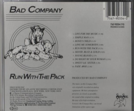 Bad Company  - Run With The Pack (CD) [1]