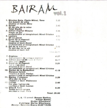 Bairam Vol. 1 (Caseta Audio) [1]