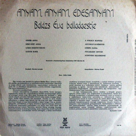 Balázs Éva - Anyám, Anyám, Édesanyám, (Disc Vinil) [1]