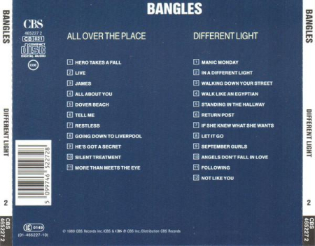 Bangles - Two Originals: All Over The Place + Different Light (CD) [1]