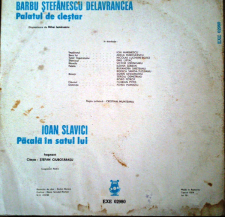 Barbu Ștefănescu Delavrancea - Palatul De Cleștar / Păcală În Satul Lui (Fragment), (Disc Vinil) [1]