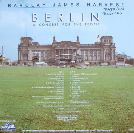 Barclay James Harvest - Berlin (A Concert For The People), (Disc Vinil) [1]