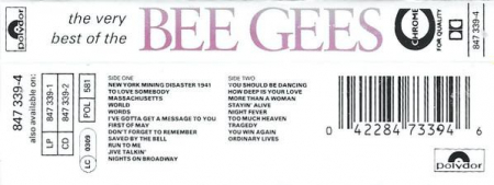 Bee Gees - The Very Best Of The Bee Gees , (Casetă Audio) [1]