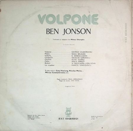 Ben Jonson – Volpone, (Disc Vinil) [1]