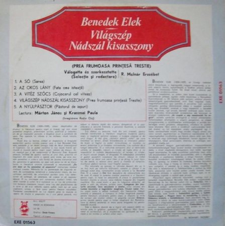 Benedek Elek - Világszép Nádszál Kisasszony (Prea Frumoasa Prințesă Trestie), (Disc Vinil) [1]