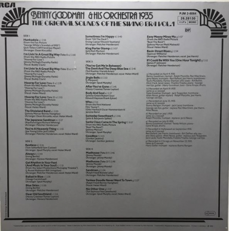 Benny Goodman And His Orchestra - The Original Sounds Of The Swing Era Vol. 1, (Disc Vinil) [1]