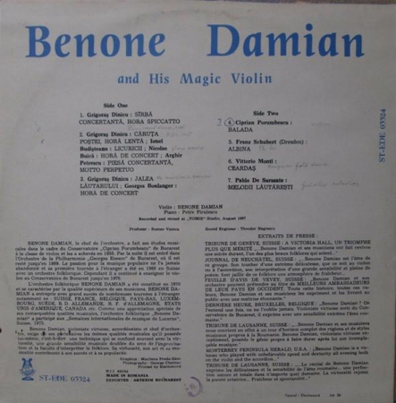 Benone Damian - Benone Damian And His Magic Violin, (Disc Vinil) [1]