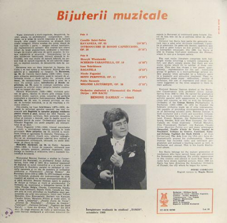Benone Damian - Musical Jewels = Bijuterii Muzicale, (Disc Vinil) [1]