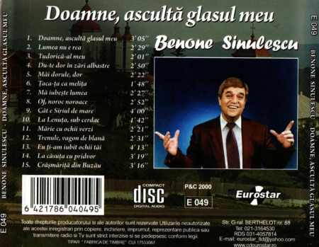 Benone Sinulescu - Doamne, asculta glasul meu (CD) [1]