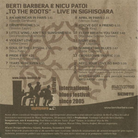 Berti Barbera - Back To The Roots (Live In Sighisoara), (CD) [1]