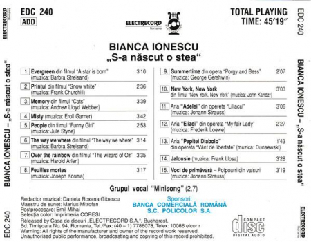 Bianca Ionescu - S-a Născut O Stea, (CD) [1]