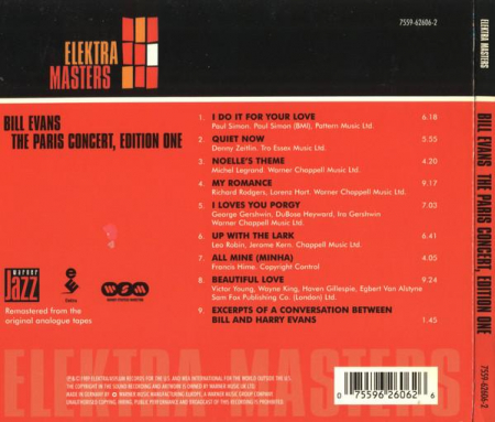 Bill Evans - The Paris Concert (Edition One), (CD) [1]