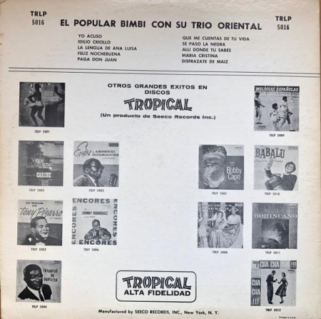 Bimbi Y Su Trio Oriental - El Popular Bimbi Con Su Trio Oriental (Disc Vinil) [1]