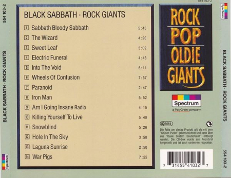 Black Sabbath - Rock Giants, (CD) [1]