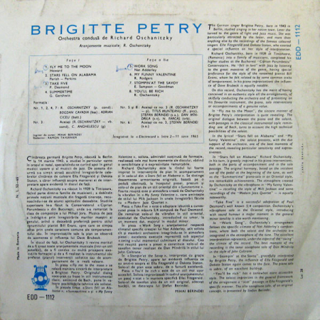 Brigitte Petry* Și Formația Richard Oschanitzky* – Brigitte Petry Și Formația Richard Oschanitzky (VINIL) [1]