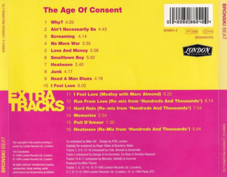 Bronski Beat - The Age Of Consent, (CD) [1]