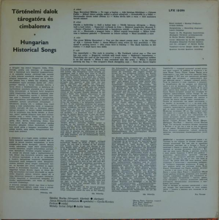 Burka Sándor - Történelmi Dalok Tárogatóra És Cimbalomra = Hungarian Historical Songs (Disc Vinil) [1]