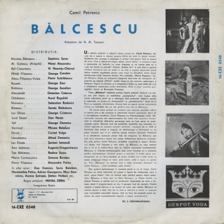 Camil Petrescu - Bălcescu, (Disc Vinil) [1]