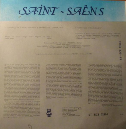 Camille Saint-Saëns - Concerto Nr. 1 For Cello And Orchestra / Carnaval Des Animaux (Disc Vinil) [1]