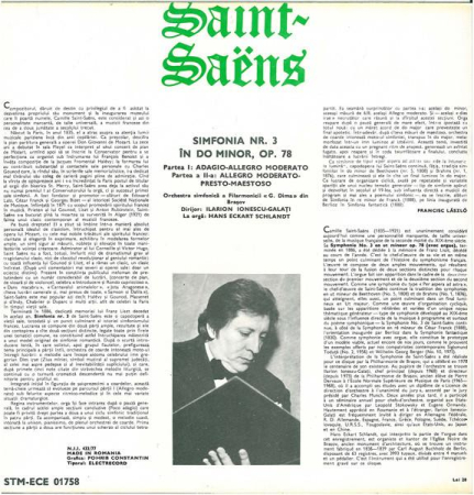 Camille Saint-Saëns - Simfonia Nr.3 În Do Minor, Opus 78 (Disc Vinil) [1]