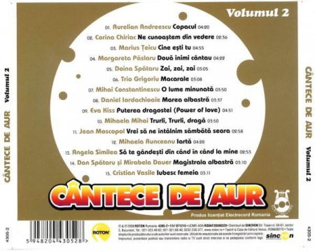 Cântece De Aur Volumul 2, (CD) [1]