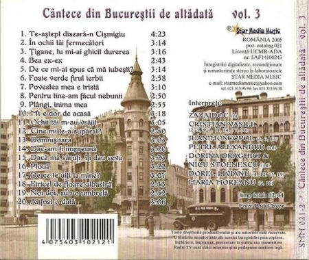 Cântece Din Bucureștii De Altădată Vol. 3 (CD) [1]