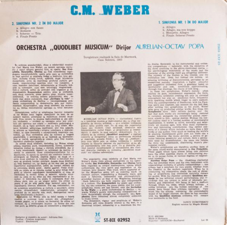 Carl Maria von Weber - Symphony No. 1 / Symphony No. 2, (Disc Vinil) [1]