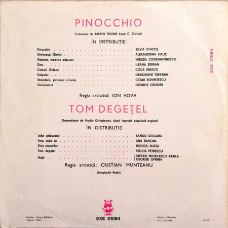 Carlo Collodi - Pinocchio / Tom Degețel, (Disc Vinil) [1]