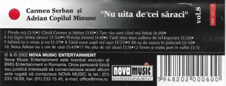 Carmen Șerban și Adrian Copilul Minune - Vol. 8 Nu Uita De Cei Săraci, (Casetă Audio) [1]